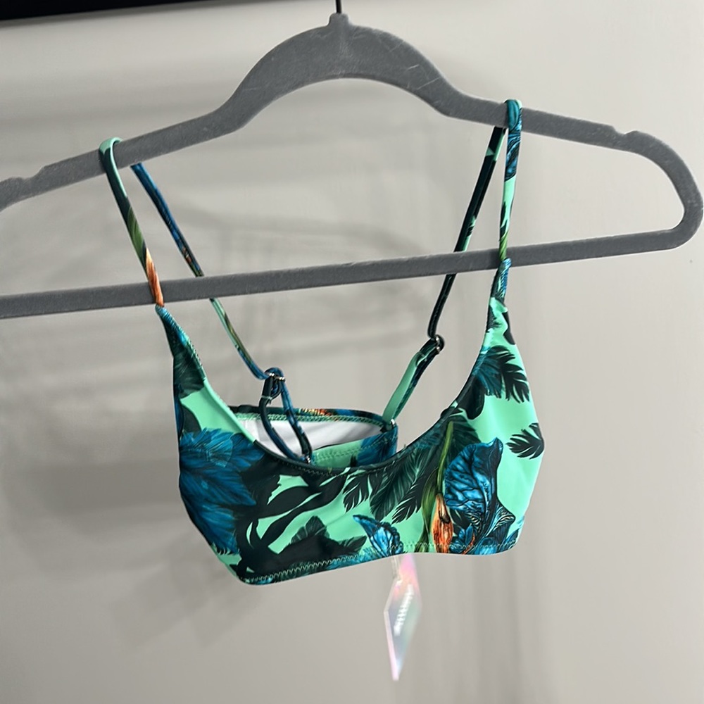 Missguided Jungle Print Cross back Ruched Bikini Swimsuit Top and Bottom Size 4 - Picture 7 of 10